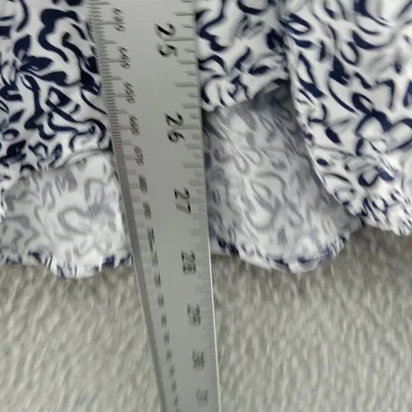 Hugo Boss Shirt Mens Small White Blue Floral Abstract Graphic Print‎ Viscose
